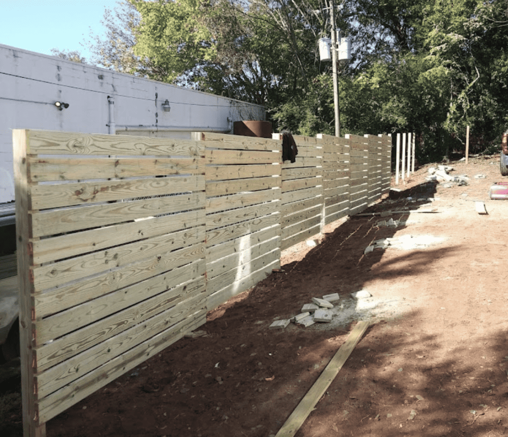 Wood fence installation