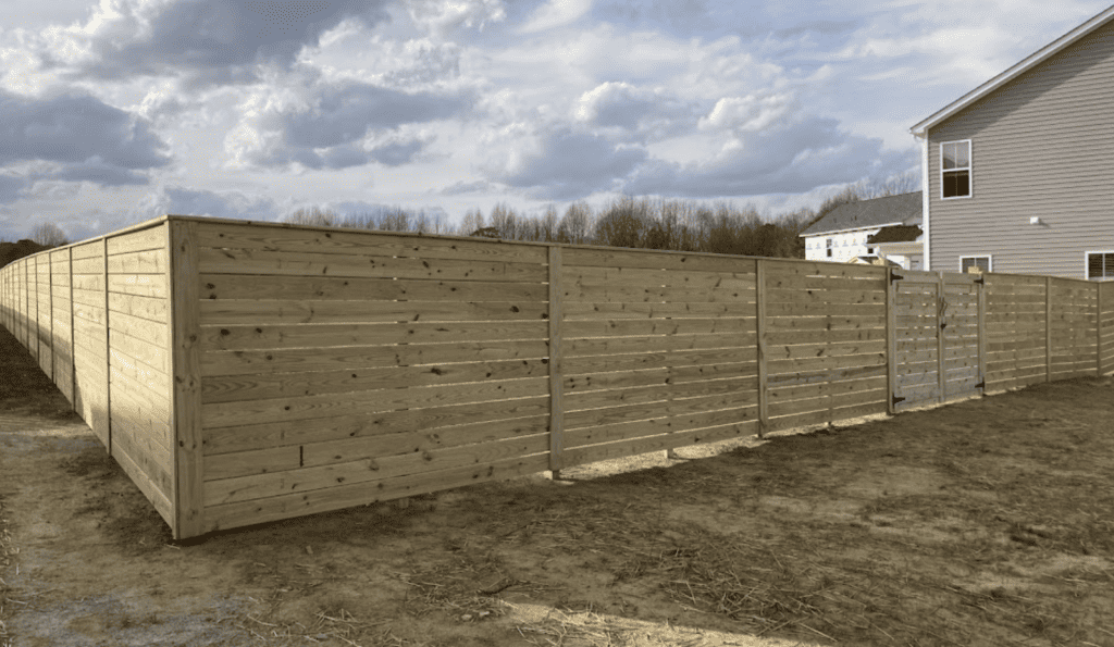 Wood fence installation