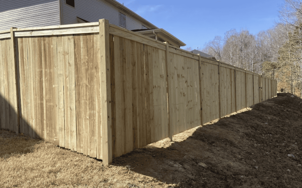 Wood fence installation