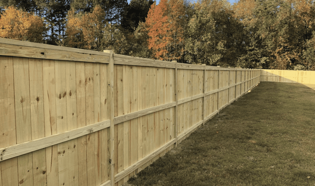 Wood fence installation